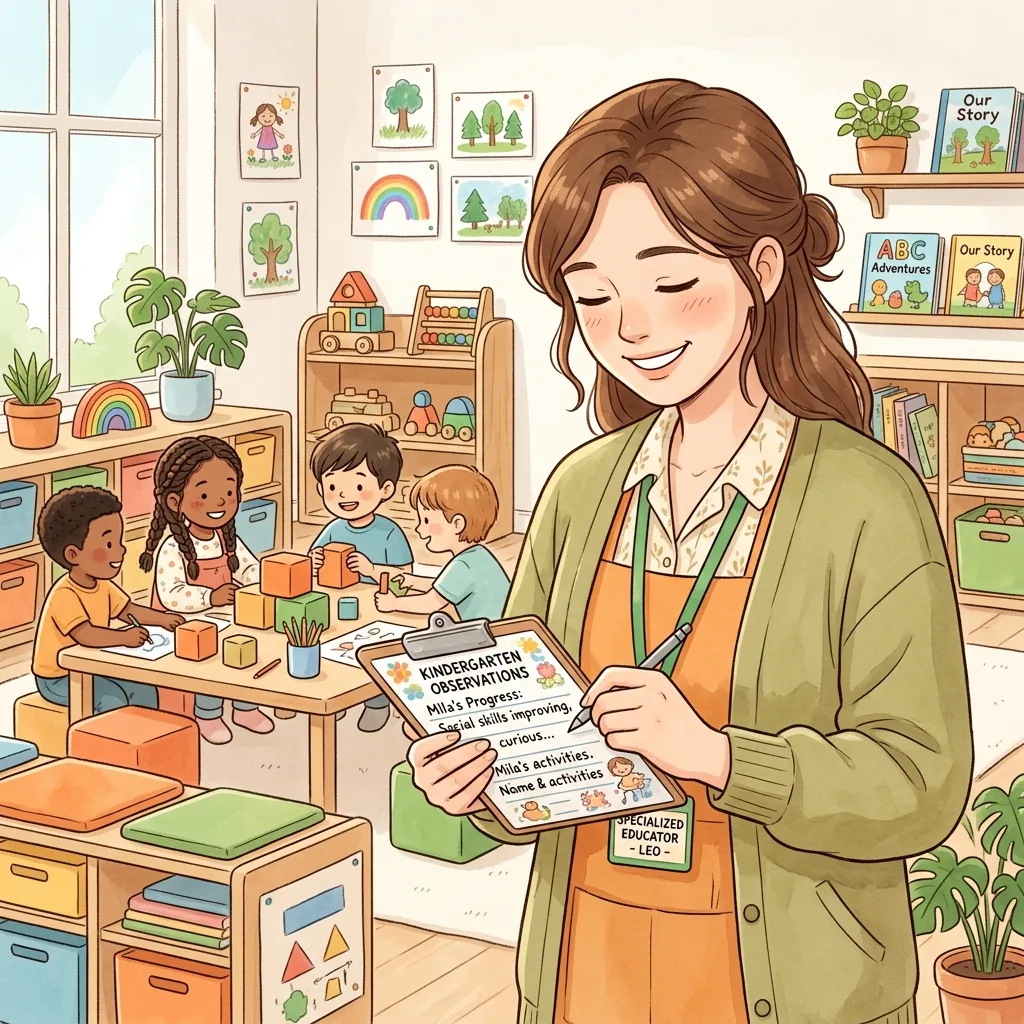 Educatrice specializzata che prende appunti